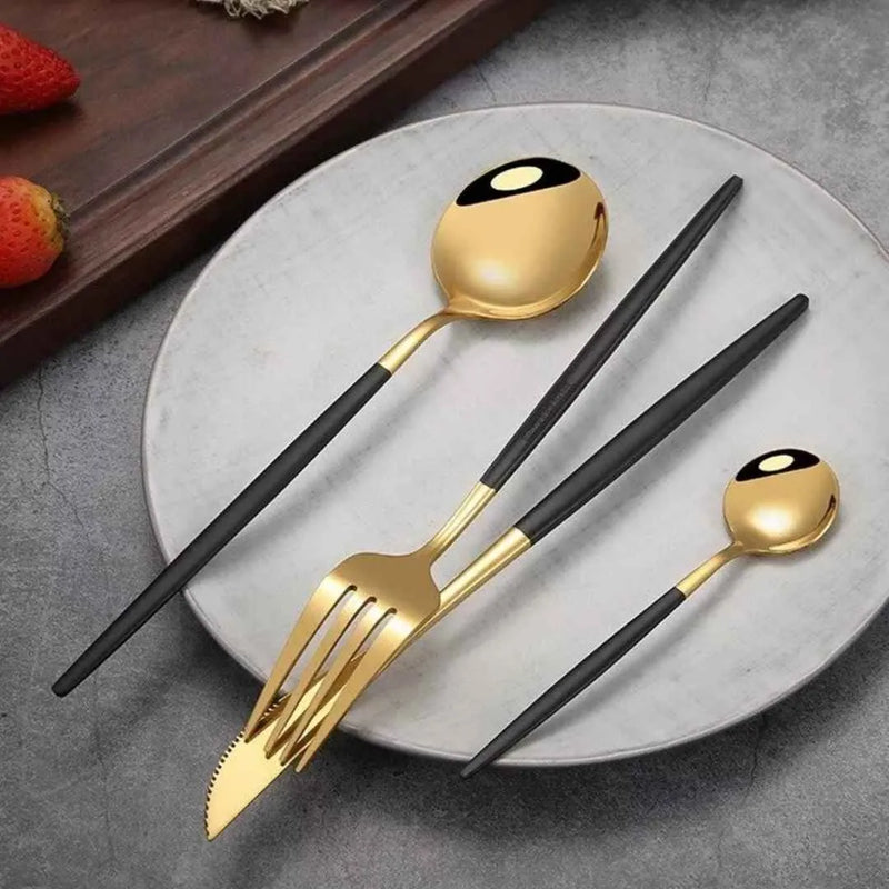 Luxy Gold Cutlery Set - Tazzi