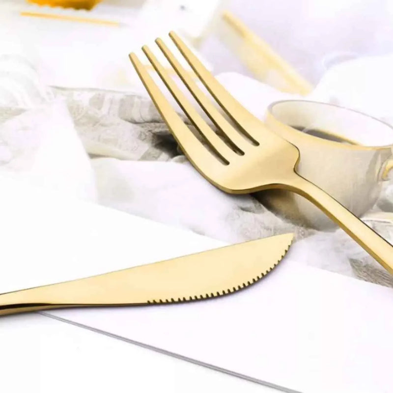 Luxury cutlery in use